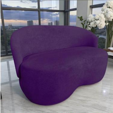 Imagem de Namoradeira Decorativa Beatriz Orgânica Veludo Roxo - Mansão Decor