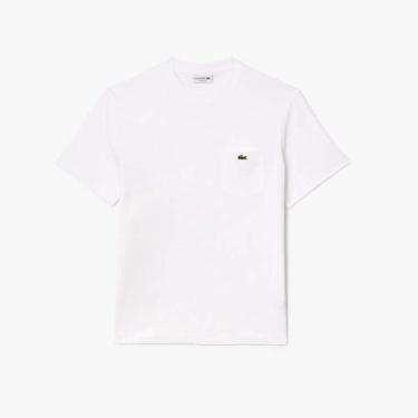 Imagem de Camiseta de Algodão com Bolso no Peito - Lacoste, L, Branco