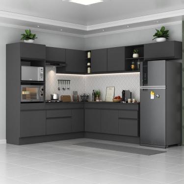 Imagem de Armário De Cozinha Completa De Canto Preto