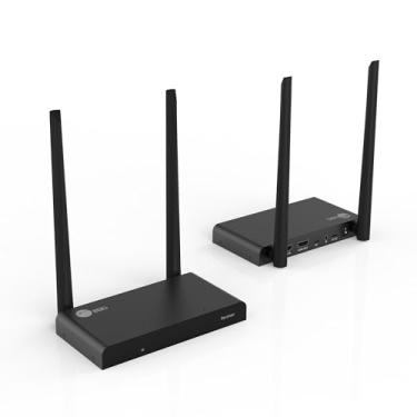 Imagem de SIIG Extensor HDMI sem fio 1080p 1x4 de 150 m com IR, HDMI 1.4, HDCP 1.3, 10,2Gbps, kit balun transmissor e receptor sem fio de antena dupla 5G, 2T2R MIMO, Loop-Out, até 4 RXs (CE-H3WE11-S1)