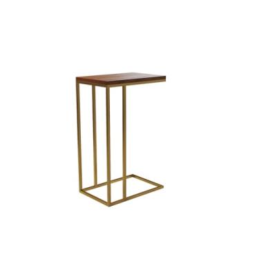 Imagem de Mesa Lateral Elena Dourada Com Tampo Amêndoa