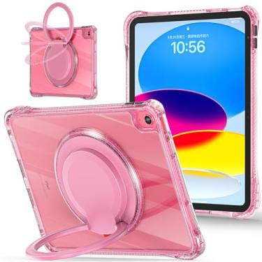 Imagem de Tuiklol Capa traseira transparente para iPad Air 11'' Air 7ª 6ª geração 2025 2024/iPad Air 10,9'' Air 5ª 4ª geração 2022 2020/iPad Pro 11'' 4/3/2/1 geração 2022-2018 protetor giratório com suporte