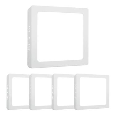 Imagem de Kit 5 Plafon LED sobrepor quadrado 12W 6500k branco
