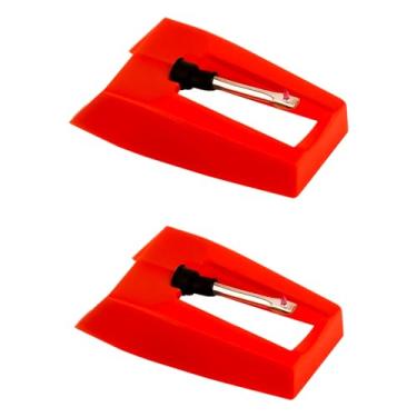 Imagem de 2un. Agulha de Reposição para Toca-Discos, Caneta Vermelha para Toca-Discos LP Victrola ION Crosley