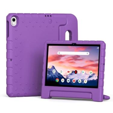 Imagem de Bolete Capa infantil para tablet Onn 10.1 2024 geração 4 (modelo: 100135925), capa ajustável de EVA macia à prova de choque para tablet Onn de 10,1 polegadas 2024, roxa