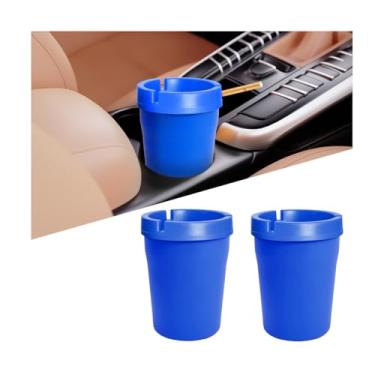 Imagem de Mandark Cinzeiro de carro, 2 peças de lata de lixo autoextinguível para veículos sem fumaça, organizador portátil à prova de cheiro, suporte de cinzas automotivo, universal para caminhões, home office