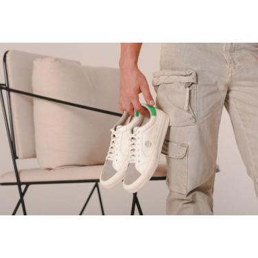 Imagem de Tênis Masculino Caly CRM Floater Branco com Verde, 39, Branco