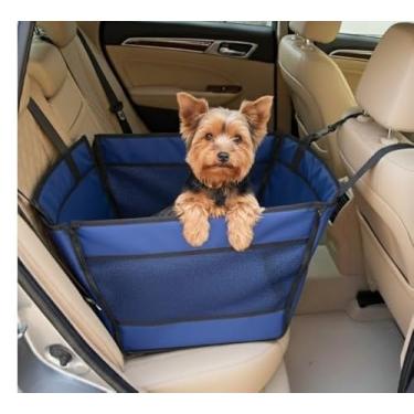 Imagem de Capa Protetora ImpermeáVel Para Assentos De Carro Para Animais De EstimaçãO FáCil De Instalar E Limpar, Evita Eficazmente Pelos E ArranhõEs(Azul com Visor)