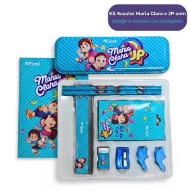 Imagem de Kit Material Escolar Maria Clara e JP com Estojo Lápis Giz de Cera Apo