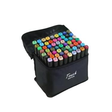 Imagem de Canetinhas Coloridas Escolar Ponta Dupla Estojo 60 Cores