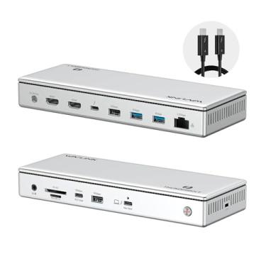 Imagem de Dock Station Thunderbolt 4 13 em 1 com Triplo Display 4K, 96W Power Delivery, Ethernet 2.5G, USB-C/USB-A Alta Velocidade, Leitor SD/MicroSD e Áudio 3.5mm – Hub Profissional para Notebook e MacBook