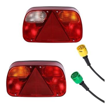 Imagem de Chicote de fiação para luzes traseiras de reboque, pacote com 2 unidades, cabo de 5 condutores e 30 cm de comprimento, adequado para reboques, caravanas e caminhões.