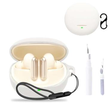 Imagem de NOUKAJU Capa para Baseus Inspire XP1, capa protetora para fone de ouvido (com mosquetão + cordão + caneta de limpeza) à prova de quedas, arranhões, à prova de choque, capa para Baseus Inspire XP1