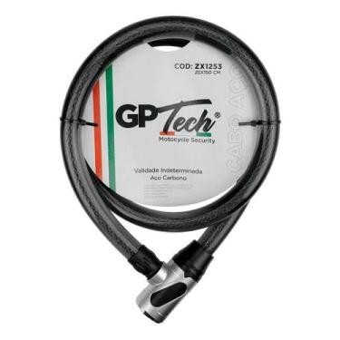 Imagem de Trava Moto Cadeado Antifurto Gp Tech Cabo Aco 25x1,50m - GPTECH