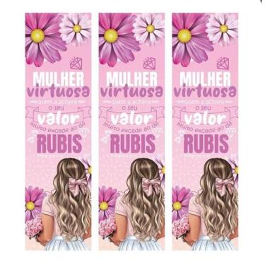 Imagem de Mulher Virtuosa - Marcador de Página em Papel Cartão - 50 Unidades - n