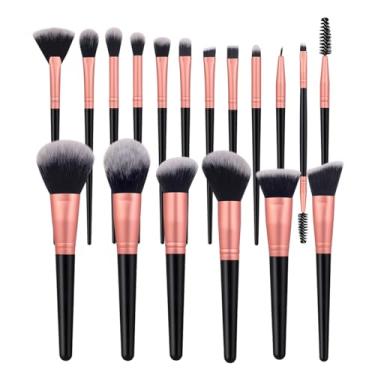 Imagem de 18 conjuntos de pincéis de maquiagem macios ao toque, pincéis de maquiagem em pó, pincel de blush, pincel de sombra para maquiagem diária no rosto