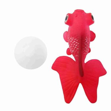 Imagem de Chiffonade Peixe pequeno de silicone artificial, engraçado, decoração em movimento, flutuante, betta, peixes artificiais falsos para decoração de aquário (peixe dourado vermelho)