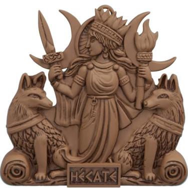 Imagem de Estátua Hecate - Deusa grega - Alto Relevo - Versão 8 (Cor Madeira)
