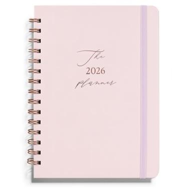 Imagem de Agenda 2026 – Agenda semanal e mensal, janeiro de 2026 a dezembro de 2026, capa dura, agenda agenda 2026 com abas, estética, perfeita para escritório, casa, material escolar (rosa, A5 (janeiro de 2026