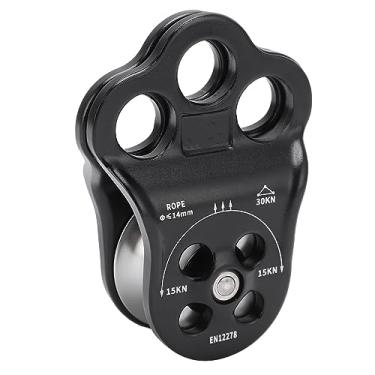 Imagem de Polia de Alpinista de Engate 30KN, Rolamento Duplo, Equipamento de Resgate para Escalada Em árvore, para Aparelhamento e Transporte [atividades Ao Ar livre]
