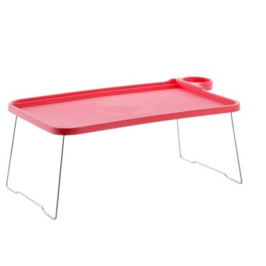 Imagem de Mesa Desmontavel Para Notebook Com Suporte Para Copo Elegante Rosa