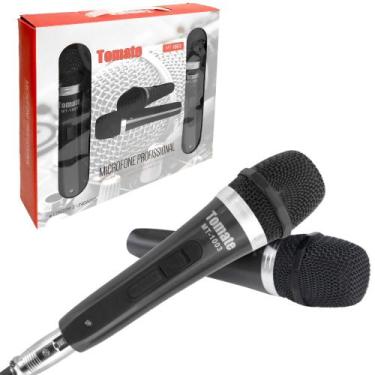 Imagem de Kit 2 Microfones Dinâmico Hi-Fi HD Com Fio de 3 Metros para Karaokê - 