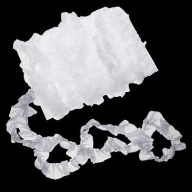 Imagem de letsinstyle 10 jardas 0,78 pol. Acabamento de renda plissada de organza com babados, fita de acabamento de babados com borda de renda, fitas de tecido de tule retrô para costurar, bolsa de vestir