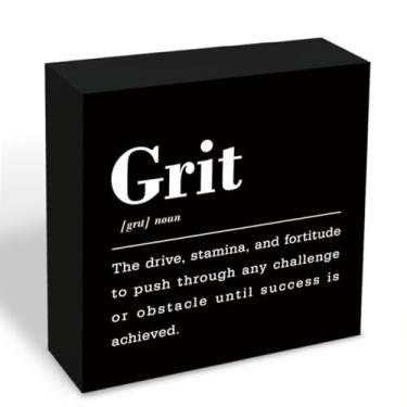 Imagem de Placa de madeira de escritório com definição de grão inspiradora decoração de escritório minimalista design quadrado para decoração de mesa de trabalho placa de decoração de mesa de madeira maciça