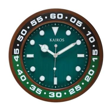 Imagem de CUYOU Relógio de parede de madeira com mostrador de design patrimonial de 35,5 cm