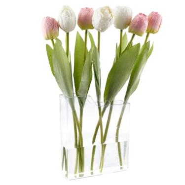 Imagem de CRASPIRE Vaso de flores de acrílico, vaso de arte transparente, estético, para decoração de quarto, transparente, formato exclusivo, para decoração de casa, escritório, estante floral, presentes de