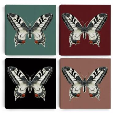 Imagem de 4 peças de presentes de borboleta decorações de borboleta para lembrancinhas de festa de aniversário casa de banho casa de fazenda decoração de parede arte de parede em tela para pinturas de paredes