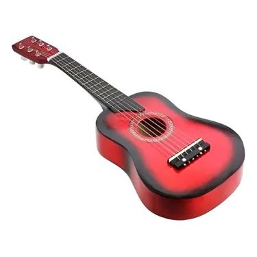 Imagem de Mini Violão Infantil Acústico C/Cordas De Aço Iniciantes (Vermelho)
