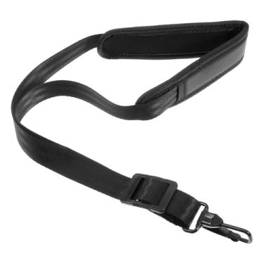Imagem de QfwdfcTrenz Alça de pescoço de saxofone profissional, macia, ajustável, acolchoada para saxofone alto tenor, soprano barítono, saxofone, instrumentos musicais, acessórios para saxofone (preto)
