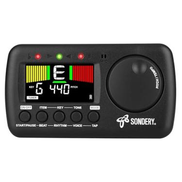 Imagem de Sondery Afinador de metrônomo digital 3 em 1 para todos os instrumentos, metrônomo recarregável com ritmo de toque, gerador de tons cromático para guitarra, baixo, violino, clarinete, piano, trompete