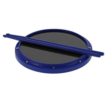 Imagem de Cryfokt Tapete de Fibra de Carbono para Treinamento de Percussão, 12 Polegadas, Com Baquetas para Iniciantes, Almofada de Tambor Mudo Absorvente de Choque Antiderrapante (Azul)