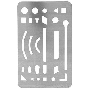 Imagem de LiebeWH 10 Peças Materiais de Arte Modelo de Desenho Ferramenta de Correção de 27 Furos para Desenhos de Engenharia e Régua de Precisão de Esboço (Prata)