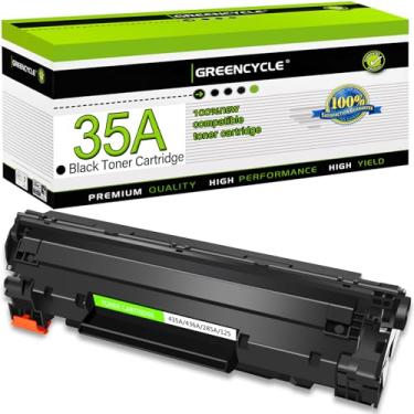 Imagem de GREENCYCLE 1 pacote compatível com cartucho de toner preto CB435A 35A para impressora HP Laserjet P1005 P1006 P1007 P1008 P1009