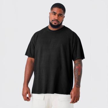 Imagem de Camiseta Plus Size Masculina Camisa Gola Redonda Algodão Lisa-Masculino