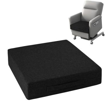 Imagem de OVOV Almofadas reclináveis para idosos 50,8 x 50,8 x 10,2 cm de espessura, almofada de assento para cadeira reclinável, grande, quadrada, antiderrapante, com capa lavável para poltrona, sofá, preto