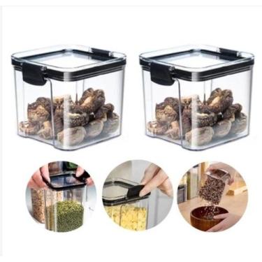 Imagem de Kit 2 Potes Herméticos Organizadores De Alimentos 700ml - Genérica