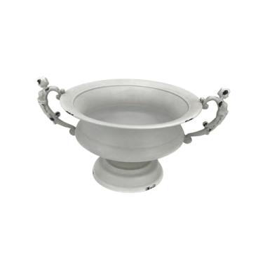 Imagem de Bothyi Vaso de flores retrô, vaso de metal, vaso de plantas, suporte multifuncional para arranjos de flores europeus, decoração de mesa para pátio, gramado, BRANCO