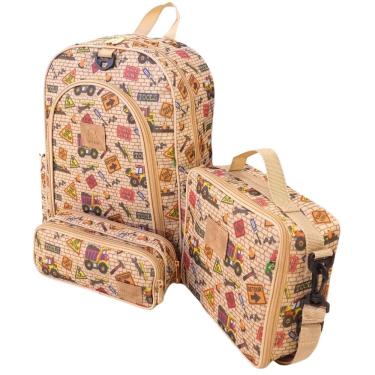 Imagem de Kit Mochila Escolar Infantil Completo Menina Menino Bolsa