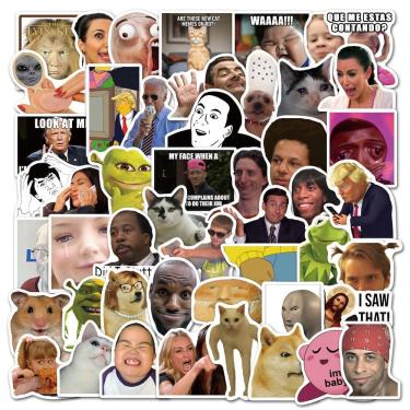 Imagem de Adesivos Americans Dramas Emojis, vinil impermeável, 50 unidades