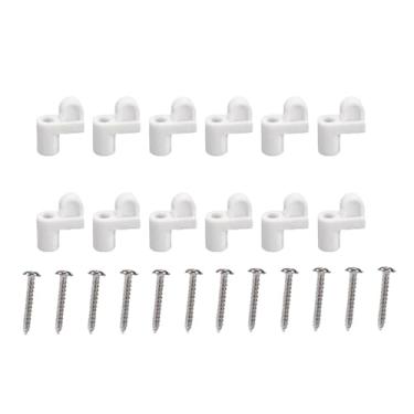 Imagem de Bothyi Conjunto de 12 Presilhas para Tela de Janela com Parafusos, Leves e Protetoras para Reparo de Molduras de Janelas, Ideais para Fixar Painéis de, Branco