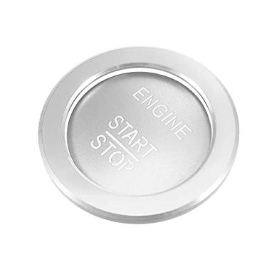 Imagem de A ABSOPRO Adesivo de acabamento de capa de sobreposição de botão de ignição para Mercedes-Benz a B C GLC GLA CLA ML GL CLS GLK Class W176 W246 W205 prateado