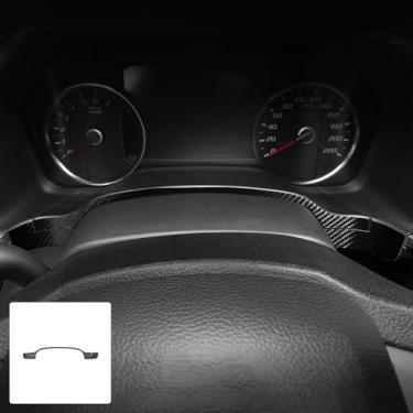 Imagem de BETTERHUMZ Painel de painel de painel de console central acabamento odômetro compatível com Ford F150 Raptor 2015-2020 para Alcantara couro carbono velocímetro decoração adesivo acessórios interiores