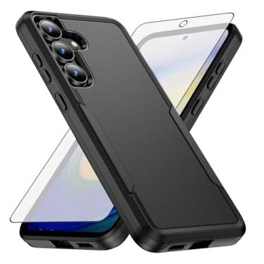 Imagem de Asuwish Capa de telefone para Samsung Galaxy S25 FE 5G com película protetora de tela de vidro temperado e fina híbrida protetora de corpo inteiro, camada dupla, acessórios de célula traseira S 25 EF