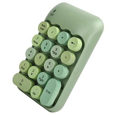 Imagem de SUNGOOYUE Teclado Numérico Sem Fio, Design ABS de 18 Teclas Com Tecnologia 2.4G, Operação Silenciosa, Teclas Redondas Vintage, Alcance de 10 M, Compatível Com (#14)