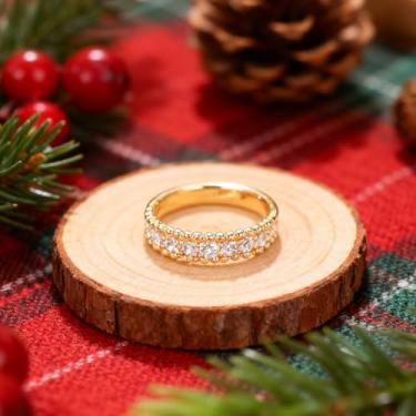 Imagem de 1 anel geométrico brilhante para mulheres, acessórios temperamentais e versáteis, joias finas para mulheres, decoração de encontros para festas de formatura, Cobre, Sem pedra preciosa