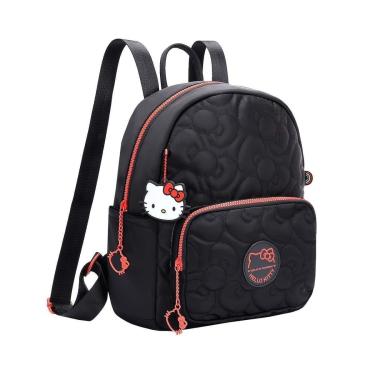 Imagem de Mochila Feminina Hello Kitty detalhes Laços e Chaveiro Exclusivo-Feminino